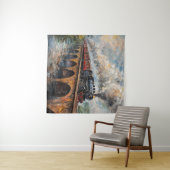 Dampfzug auf einer Brücke - Ölgemälde Wandteppich (Beispiel (Horizontal))