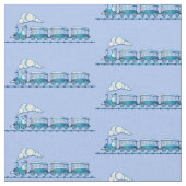 Dampfzug auf Light Blue  Stoff (Nahaufnahme)