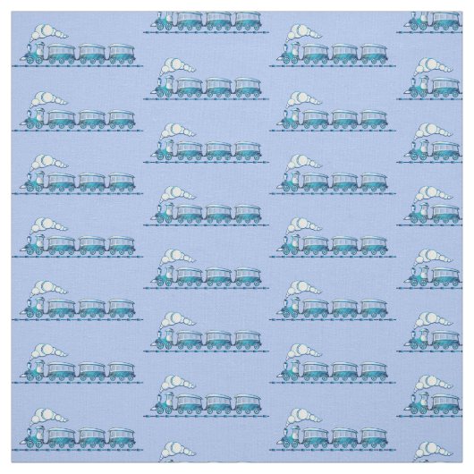 Dampfzug auf Light Blue  Stoff (Muster)