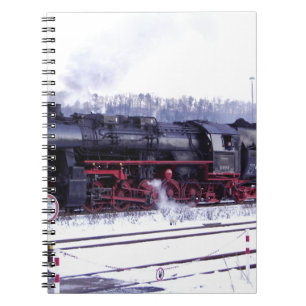 Dampfzug-Bahnlokomotivstations-Motor Notizblock