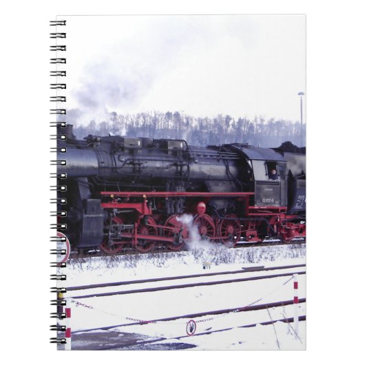 Dampfzug-Bahnlokomotivstations-Motor Notizblock (Vorderseite)