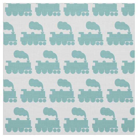 Dampfzug - Blau grün und weiß Stoff (Muster)
