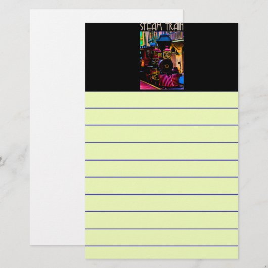 Dampfzug Briefpapier (Vorne/Hinten)