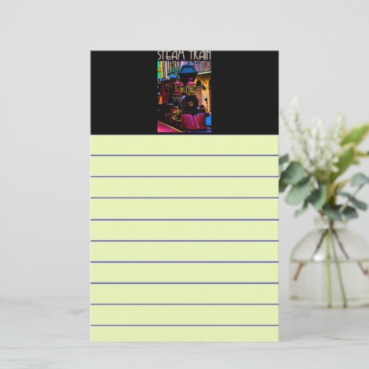 Dampfzug Briefpapier (Stehend Vorderseite)