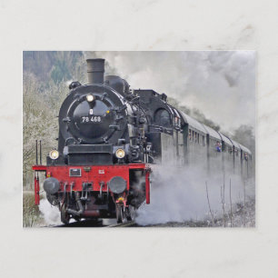 Dampfzug-Dampflokomotive-Foto im Vintage-Stil Postkarte