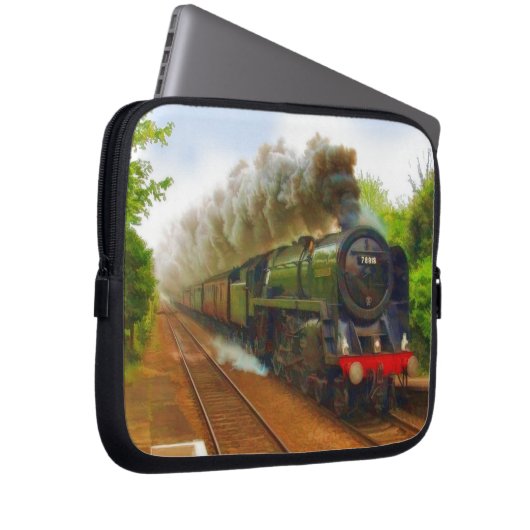 Dampfzug der Britischen Eisenbahn für Bahnreisende Laptopschutzhülle (Vorne Rechts)