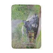 Dampfzug der Eisenbahn für Bahnreisende Kunst-Bade Badematte (Vorderseite Vertikal)