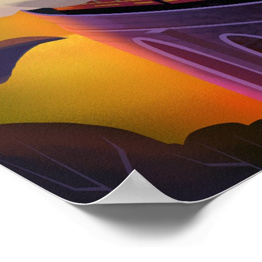 Dampfzug, der über die Brücke in Schottland fährt. Poster (Ecke)