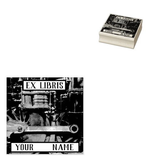 Dampfzug Ex Libris Buchzeichen Gummistempel (Stempel)