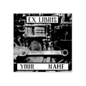 Dampfzug Ex Libris Buchzeichen Gummistempel (Prägung)