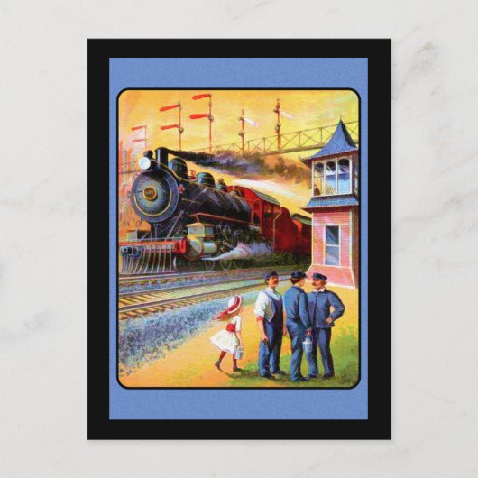 Dampfzug für Lokomotive Postkarte (Vorderseite)