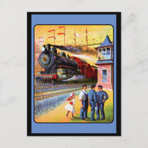 Dampfzug für Lokomotive Postkarte