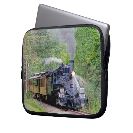 Dampfzug für Zugführer Art II Laptopschutzhülle (Vorderseite Links)