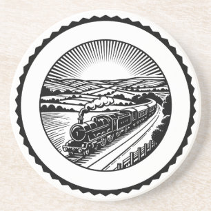 Dampfzug Getränkeuntersetzer