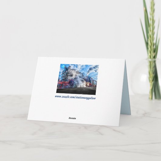 Dampfzug-Grußkarte Feiertagskarte (Rückseite)