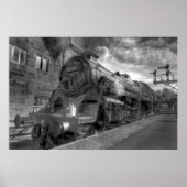 Dampfzug HDR in B&W Poster (Vorne)