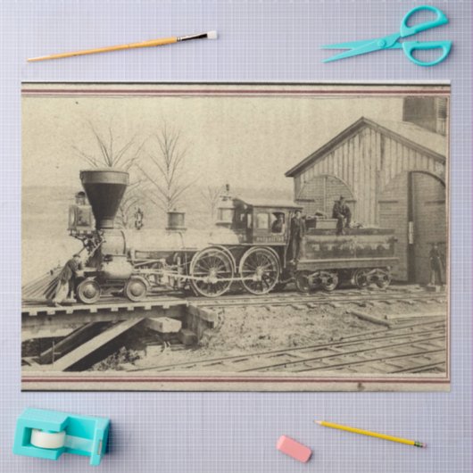 Dampfzug im Depot Seidenpapier (Basteln)