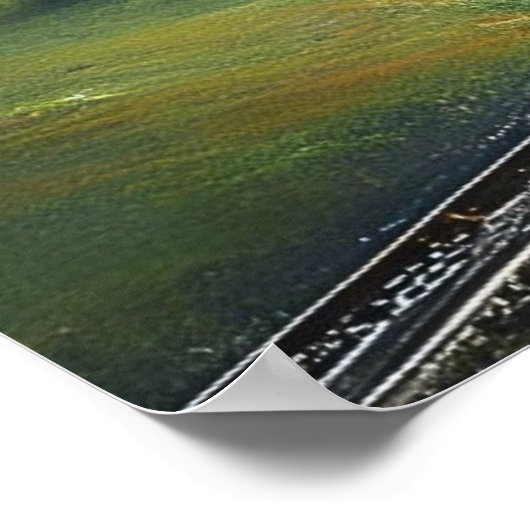 Dampfzug im Regenwald, Eisenbahn Poster (Ecke)