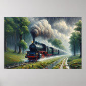 Dampfzug im Regenwald, Eisenbahn Poster (Vorne)