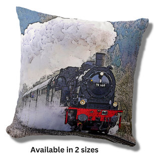 Dampfzug im Schnee, Eisenbahn-Lokomotive-Motor Kissen