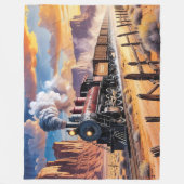 Dampfzug in der Wüste Fleecedecke (Vorderseite)