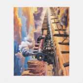 Dampfzug in der Wüste Fleecedecke (Vorderseite)