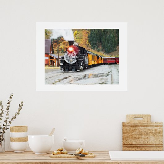 Dampfzug in Silverton Poster (Küche)