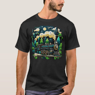 Dampfzug Lokführer Eisenbahn Männer Frauen T-Shirt
