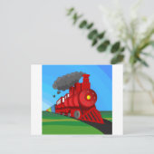 Dampfzug Lokomotive Cartoon Postkarte (Stehend Vorderseite)