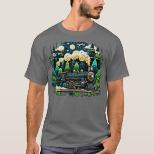 Dampfzug Lokomotive Eisenbahn Männer Frauen T-Shirt