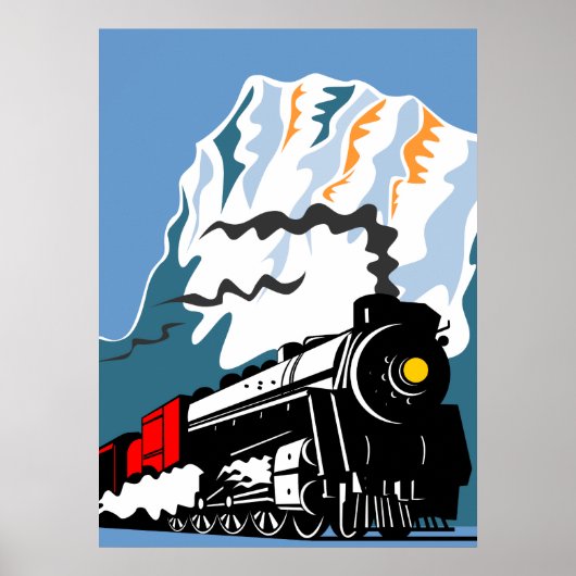 Dampfzug-Lokomotive Poster (Vorne)