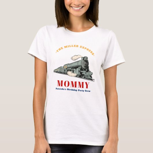 Dampfzug Mama Kinder Geburtstag T-Shirt (Vorderseite)