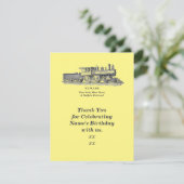 Dampfzug Mann's Men's Birthday Party Dankeskarte (Stehend Vorderseite)