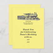 Dampfzug Mann's Men's Birthday Party Dankeskarte (Vorne/Hinten)