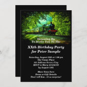 Dampfzug Mann's Men's Birthday Party Einladung (Vorne/Hinten)