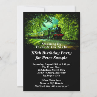 Dampfzug Mann's Men's Birthday Party Einladung