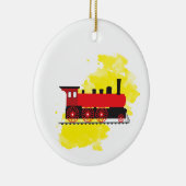 Dampfzug mit Aquarellbild Keramik Ornament (Rechts)