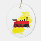 Dampfzug mit Aquarellbild Keramik Ornament (Links)