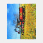 Dampfzug Motor Bahn UP119 Fleecedecke (Vorderseite)