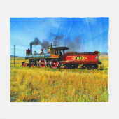 Dampfzug Motor Bahn UP119 Fleecedecke (Vorderseite (Horizontal))