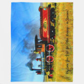 Dampfzug Motor Bahn UP119 Name etc Fle hinzufügen Fleecedecke (Vorderseite)