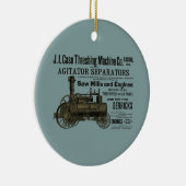 Dampfzug Motor Bauernhof Traktor Landschaftlich An Keramik Ornament (Rechts)