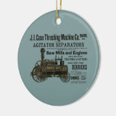 Dampfzug Motor Bauernhof Traktor Landschaftlich An Keramik Ornament (Links)