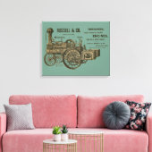 Dampfzug Motor Bauernhof Traktor Landschaftlich An Leinwanddruck (Insitu (Wohnzimmer))