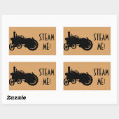 Dampfzug Motor Bauernhof Traktor Landschaftlich An Rechteckiger Aufkleber (Blatt)