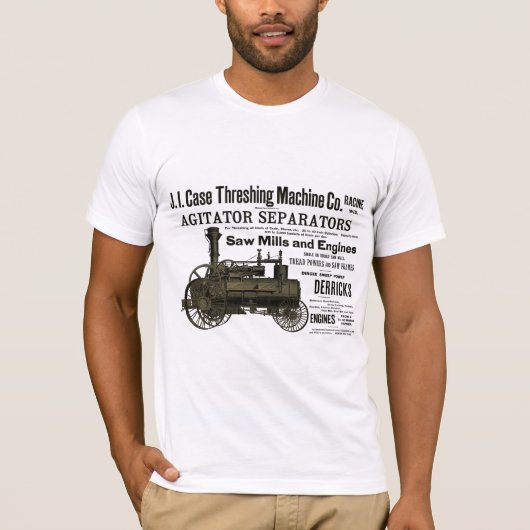 Dampfzug Motor Bauernhof Traktor Landschaftlich An T-Shirt (Vorderseite)