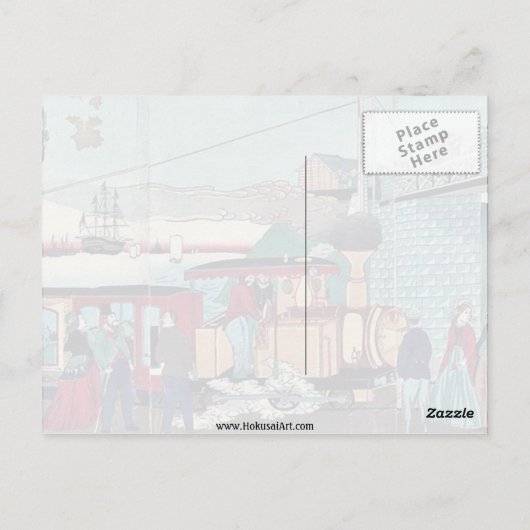 Dampfzug Motor der Eisenbahn in Takanawa durch Ikk Postkarte (Rückseite)