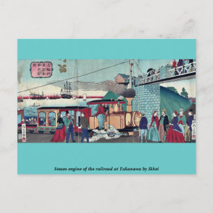Dampfzug Motor der Eisenbahn in Takanawa durch Ikk Postkarte