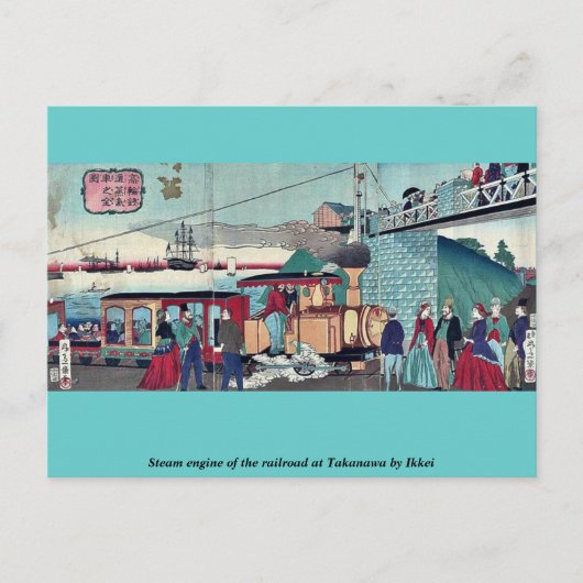 Dampfzug Motor der Eisenbahn in Takanawa durch Ikk Postkarte (Vorderseite)