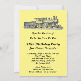Dampfzug-Motor-Geburtstagsparty Einladung
